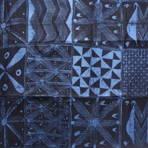 Black and Blue Nigerian Batik Fabric