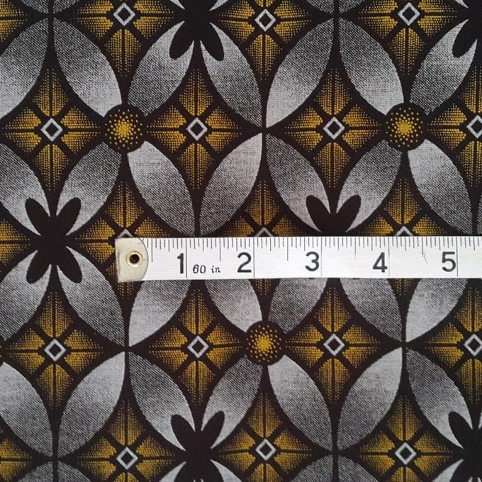 Brown and Yellow Floral Shweshwe Fabric