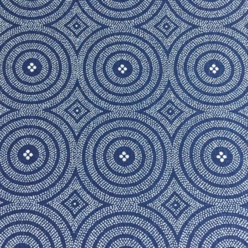 Blue Circles Shweshwe Fabric
