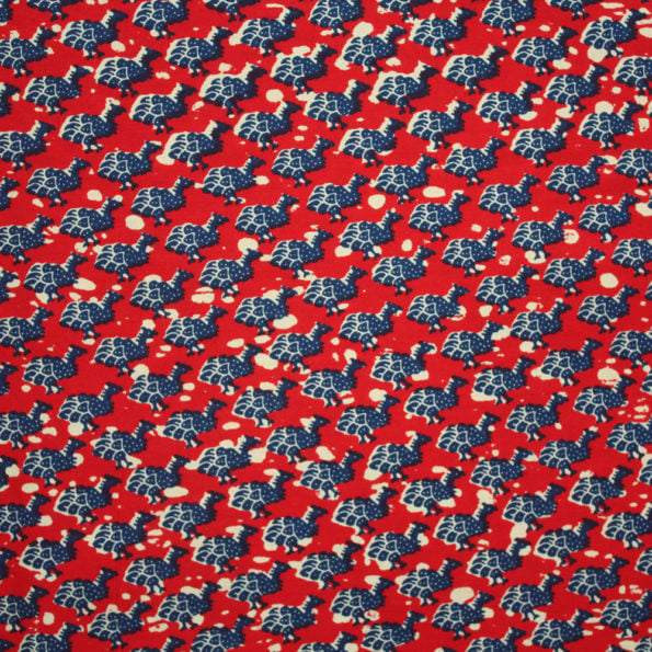 Guineafowl Red and Blue Ankara fabric