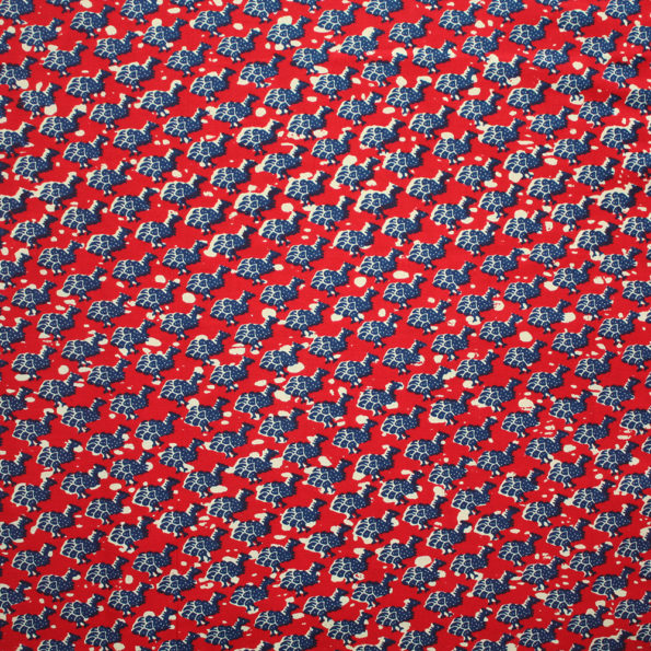 Guineafowl Red and Blue Ankara fabric
