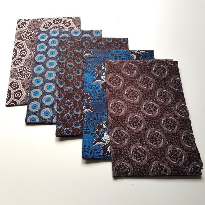 Brown and Turquoise Fat Quarters