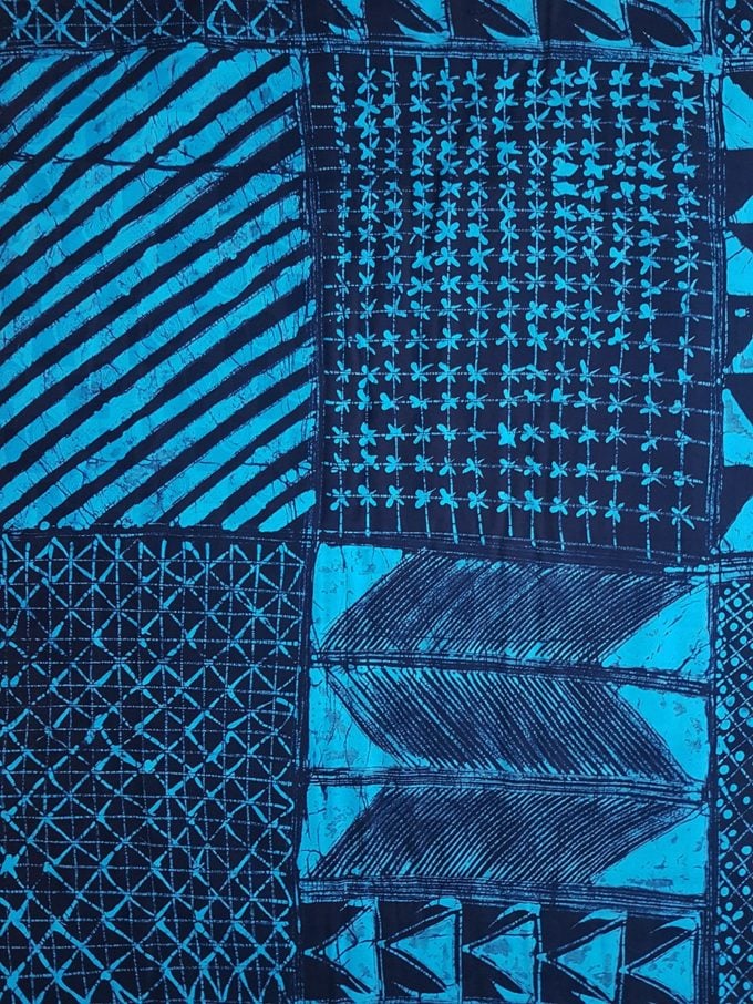 black and turquoise adire fabric