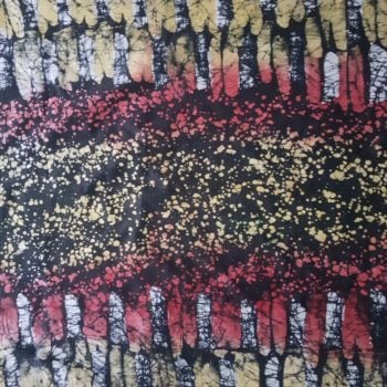 Yellow and Red Dots and Dashes Batik