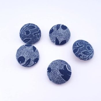 Blue Shweshwe Fabric covered buttons
