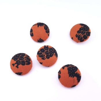 Orange Print Fabric covered buttons