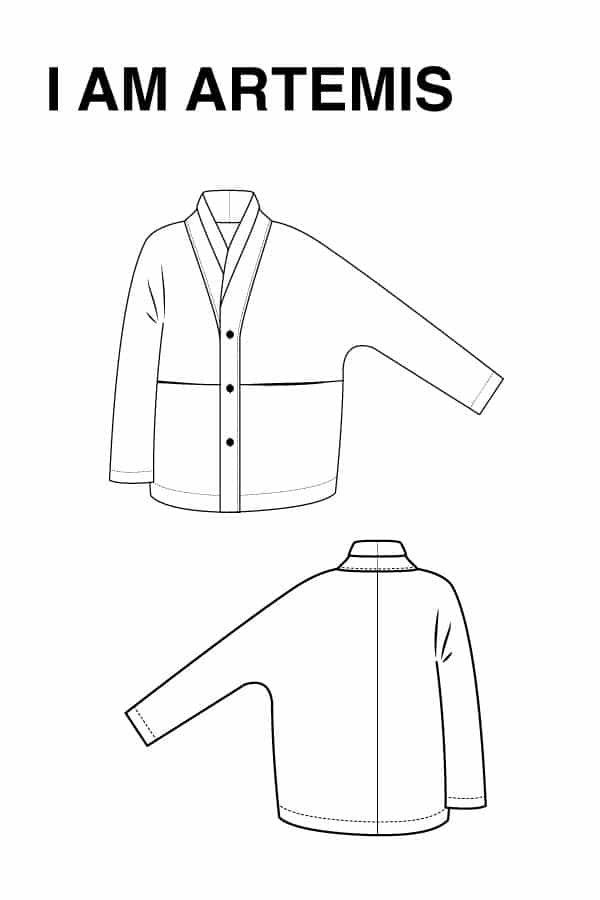 I AM ARTEMIS sewing pattern illustration